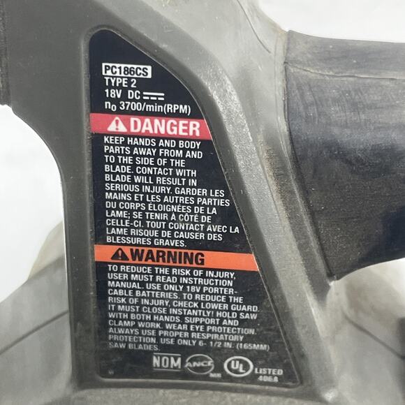 Porter Cable Circular Saw Tool Only PC186CS 18V Type 2 Untested. {O}. - Picture 7 of 13